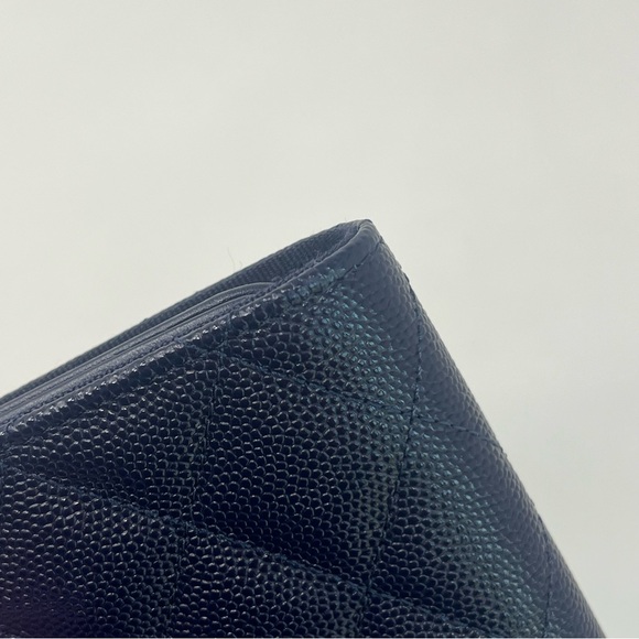 Chanel Navy Blue Caviar Leather Quilted Passport Cover Wallet - Picture 15 of 16